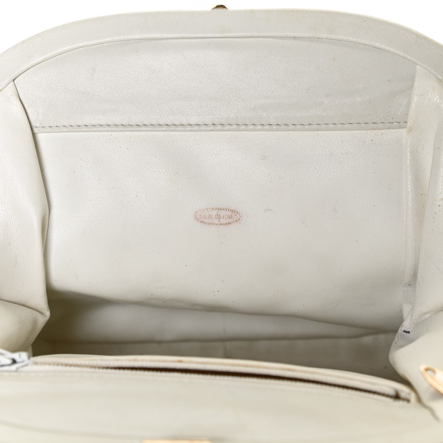 Chanel Lambskin Quilted CC Kiss Lock Evening Clutch White 6 of 9