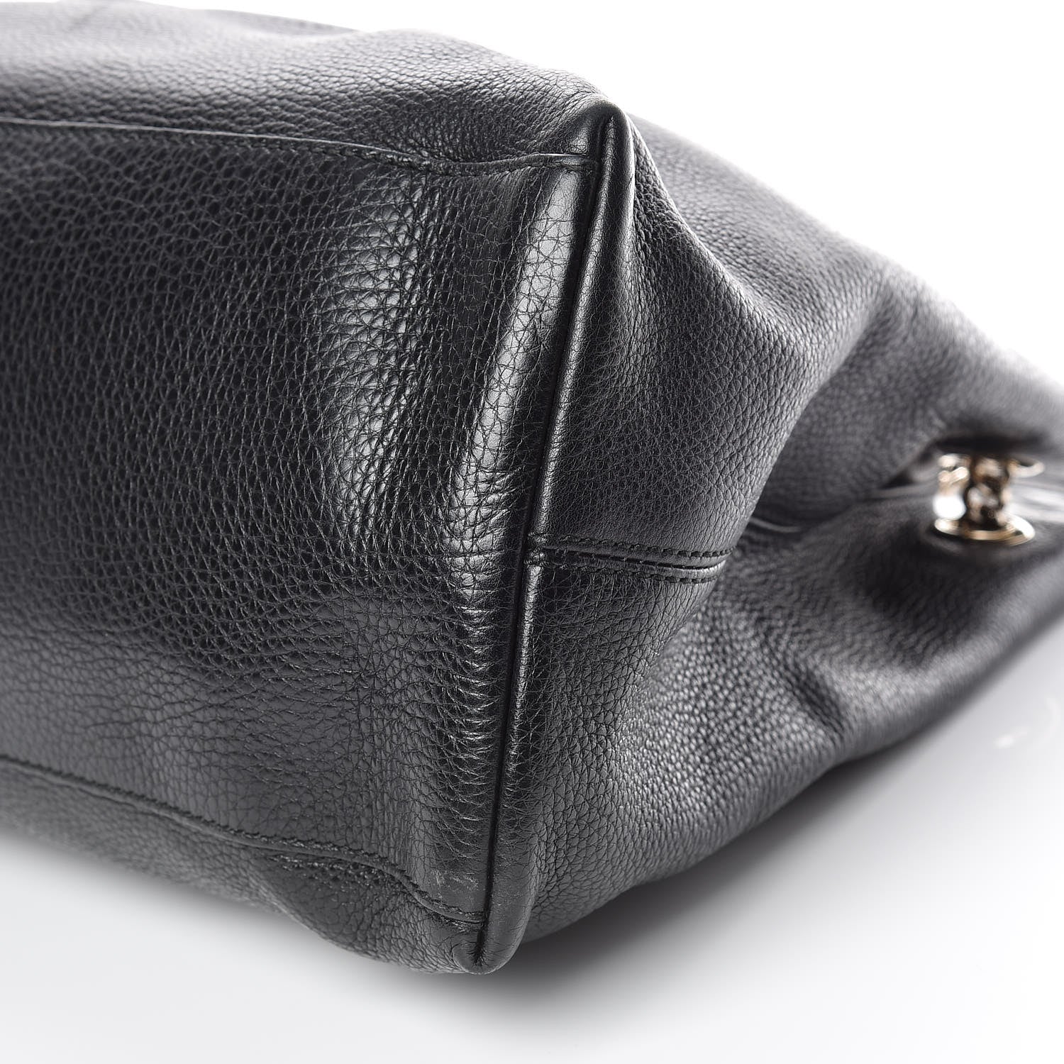 Gucci Pebbled Calfskin Large Soho Chain Shoulder Bag Black 9 of 13
