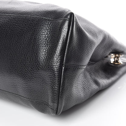 Gucci Pebbled Calfskin Large Soho Chain Shoulder Bag Black 9 of 13