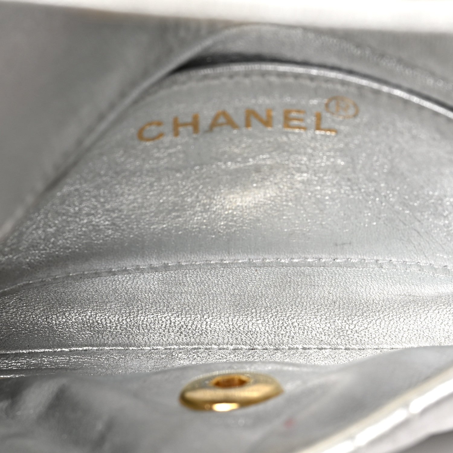 Chanel Metallic Lambskin Quilted Micro Flap Silver 5 of 8