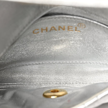 Chanel Metallic Lambskin Quilted Micro Flap Silver 5 of 8