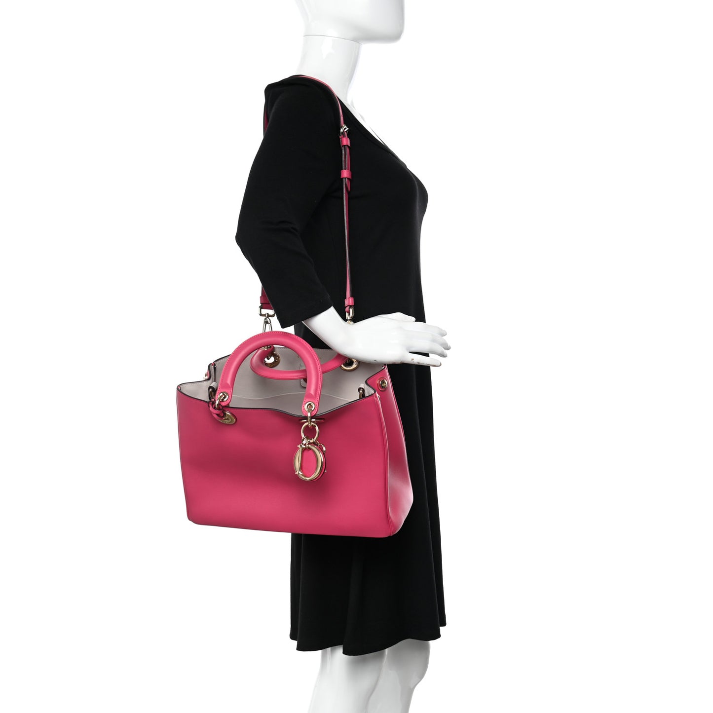 Smooth Calfskin Medium Diorissimo Tote Fuchsia