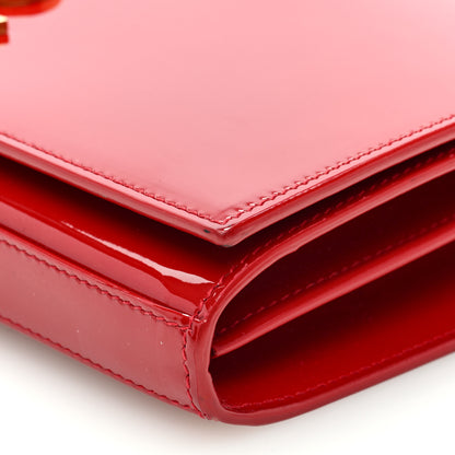 Saint Laurent Patent Calfskin Monogram Kate Wallet On Chain Rouge Eros 9 of 9