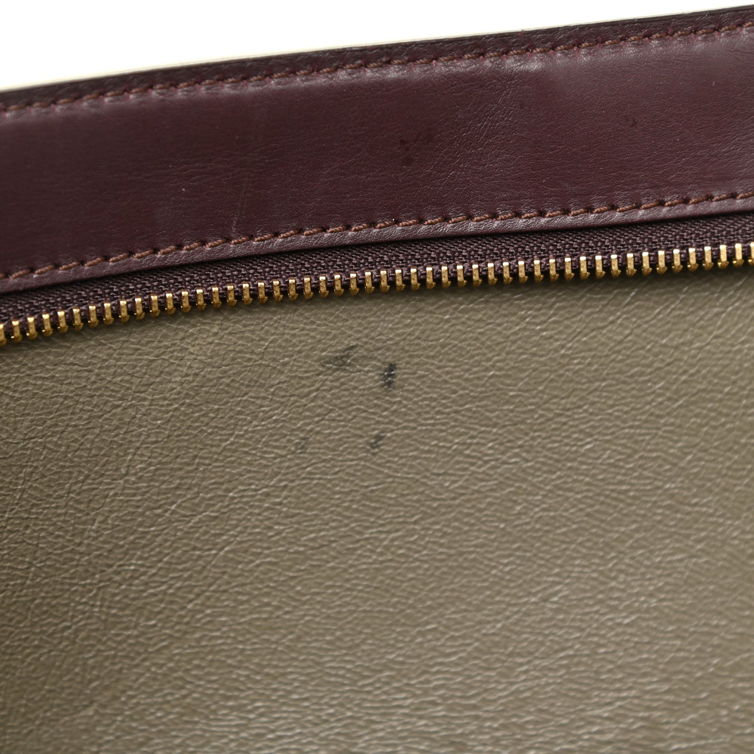 Celine Calfskin Suede Tri-Color Medium Trapeze Burgundy 23 of 32