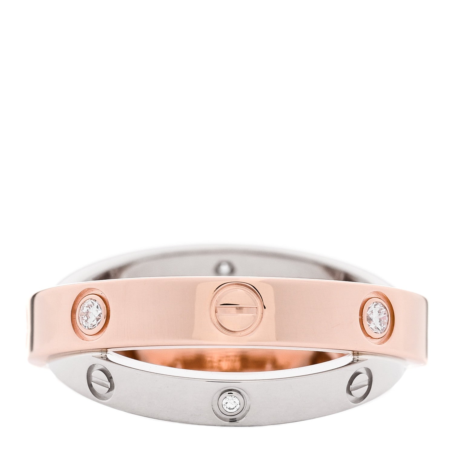 Cartier 18K Pink White Gold 6 Diamond LOVE Ring 49 4.75 3 of 6