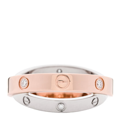 Cartier 18K Pink White Gold 6 Diamond LOVE Ring 49 4.75 3 of 6