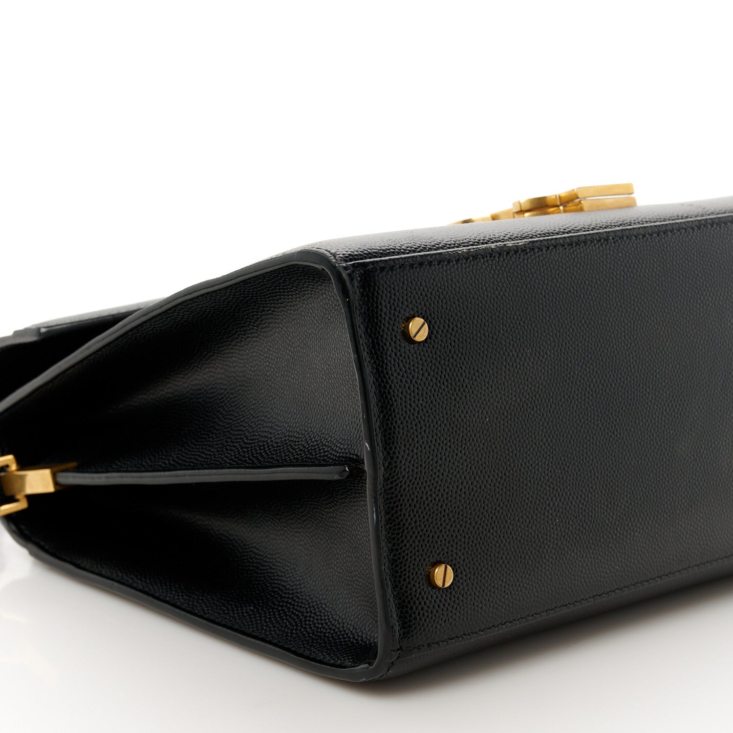 Saint Laurent Grain de Poudre Medium Classic Monogram Cassandra Top Handle Black Rouge Legion 10 of 12
