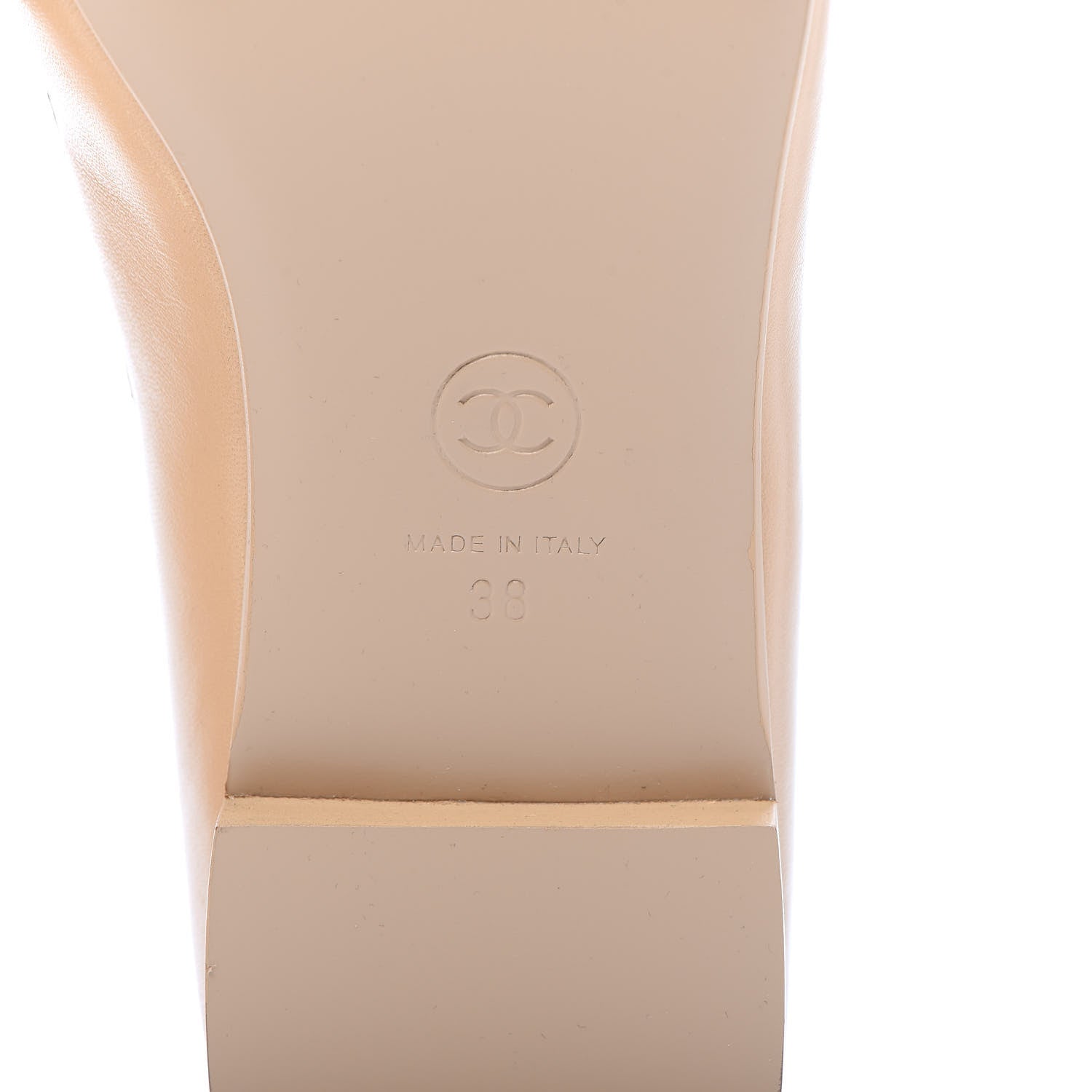 Chanel Lambskin CC Loafers 38 Beige 6 of 8