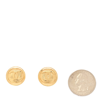 Chanel Metal Round CC Earrings Gold 2 of 4
