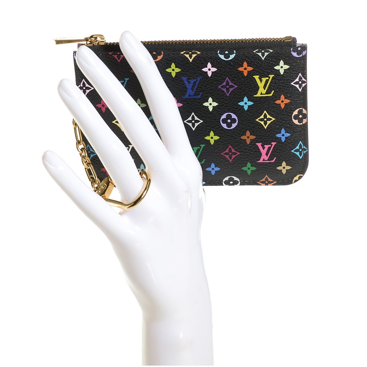 Monogram Multicolor Key Pouch Black Violet