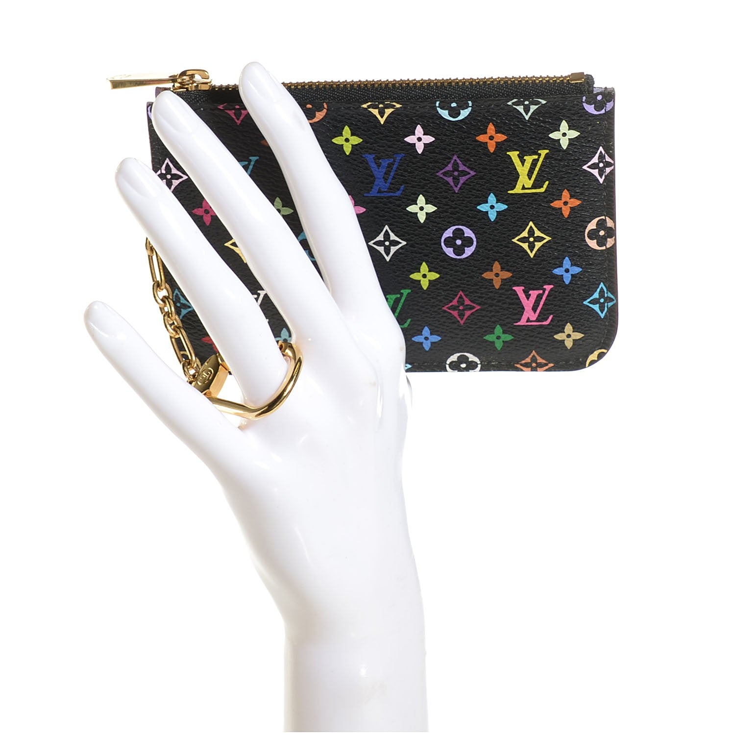 Louis Vuitton Monogram Multicolor Key Pouch Black Violet 2 of 8