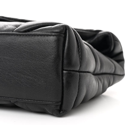 Saint Laurent Calfskin Quilted Toy Loulou Puffer Monogram Monochrome Chain Satchel Black 10 of 10
