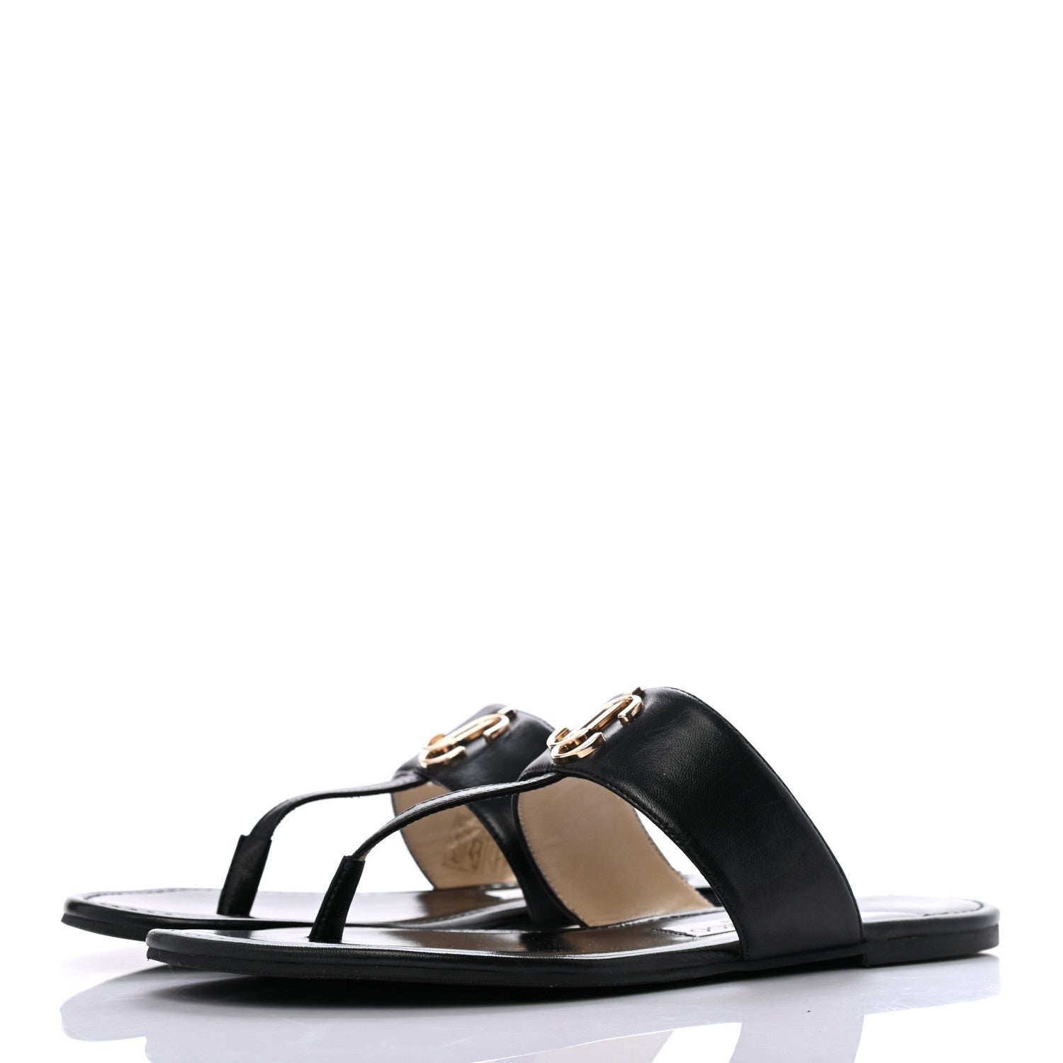 Jimmy Choo Kid JC Flat Sandals 39 Black 3 of 7