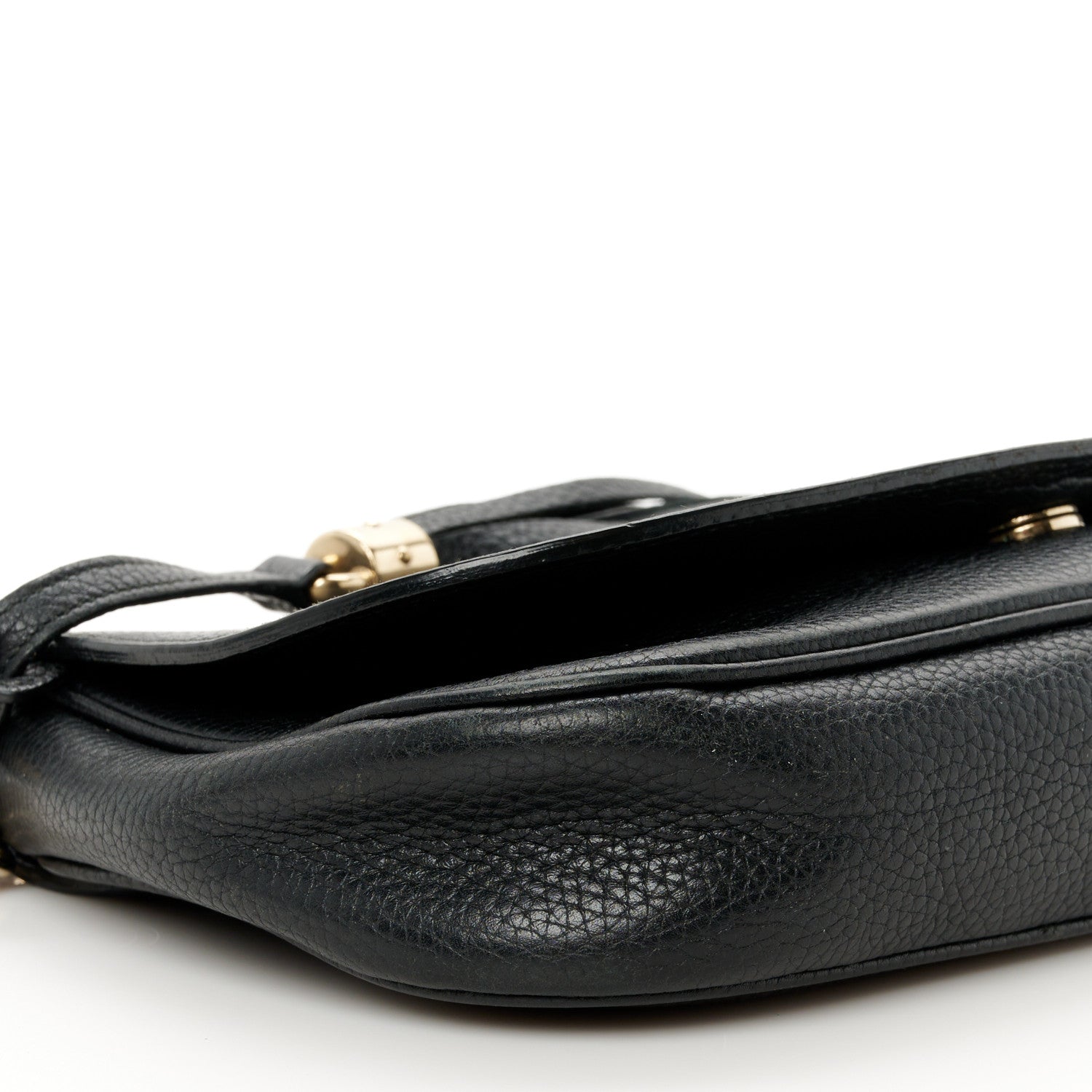 Gucci Pebbled Calfskin Medium Soho Flap Crossbody Black 10 of 11