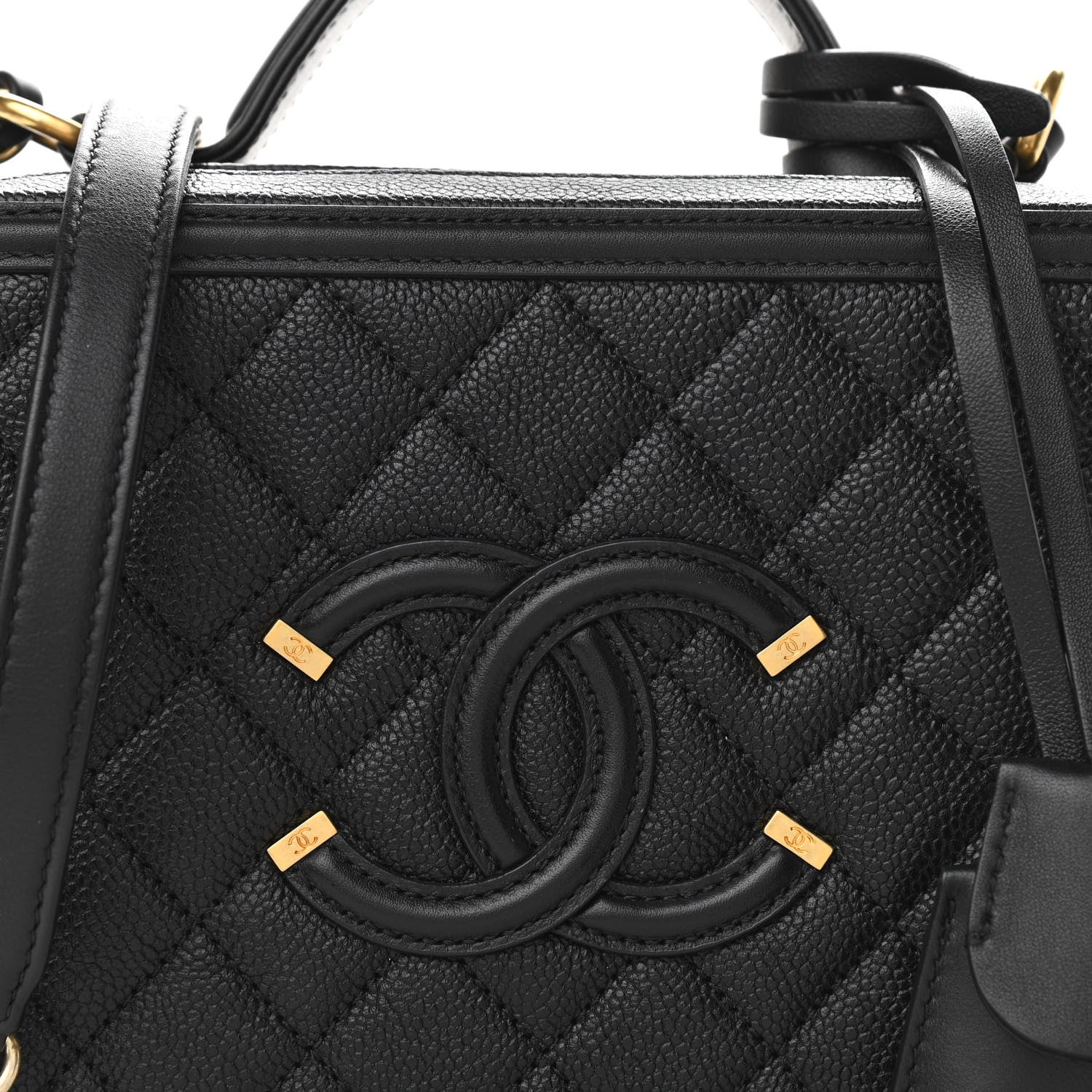 Chanel Caviar Quilted Medium CC Filigree Vanity Case Black 8 of 10