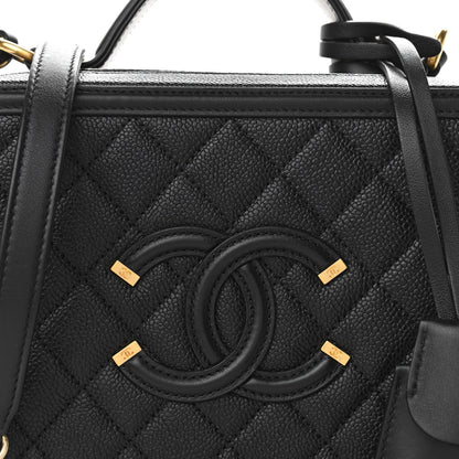 Chanel Caviar Quilted Medium CC Filigree Vanity Case Black 8 of 10