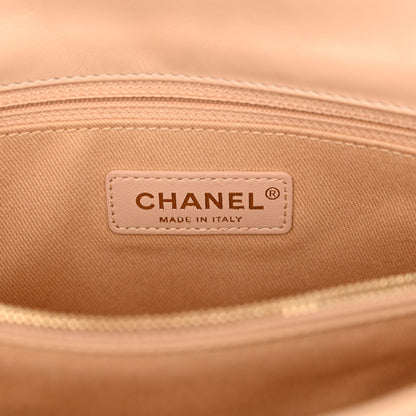 Chanel Calfskin Chevron Quilted Medium Coco Handle Flap Beige 6 of 11
