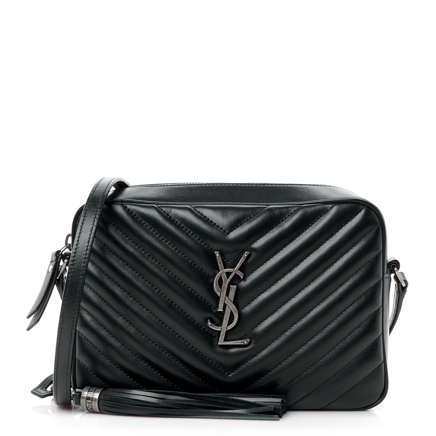 Calfskin Matelasse Monogram Lou Camera Bag Black