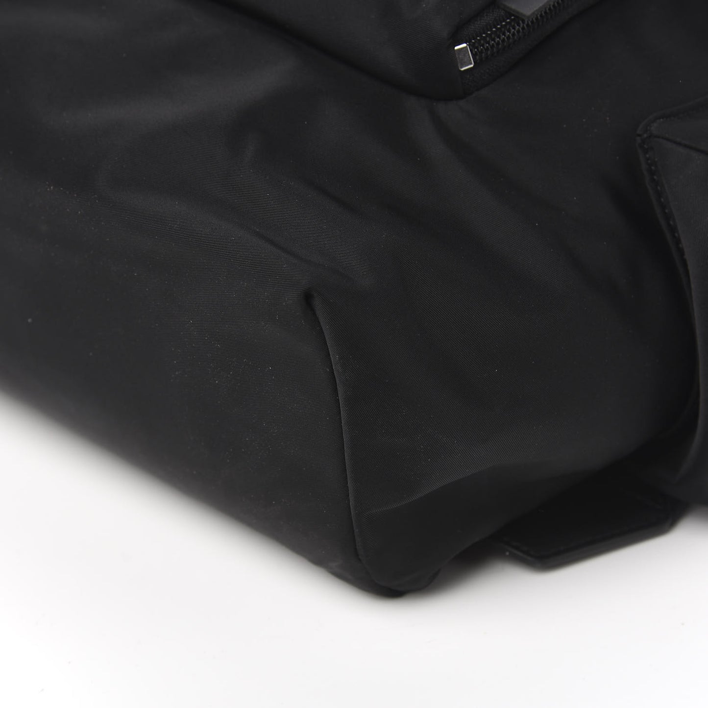 Nylon Calfskin Logo Detail Backpack Black