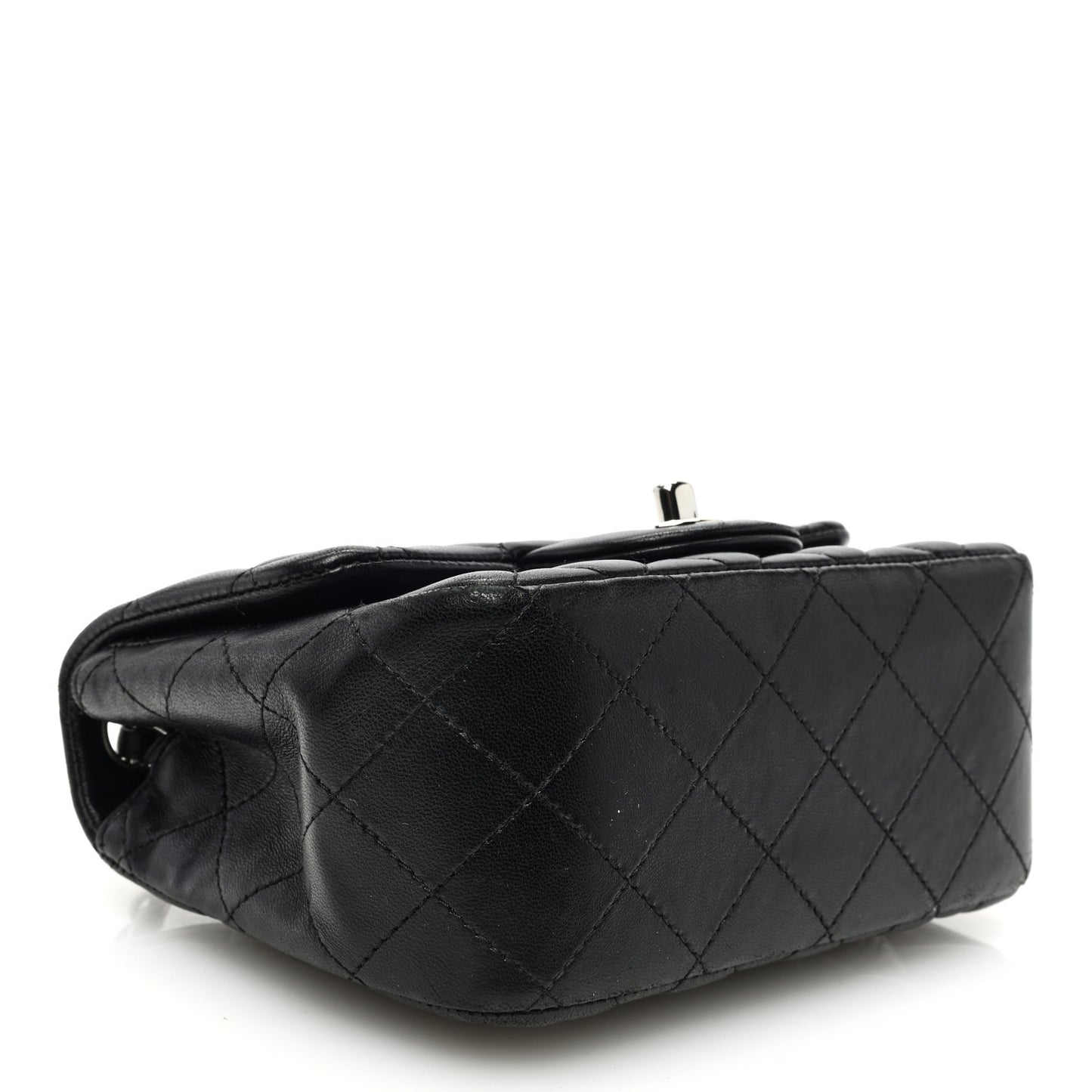Lambskin Quilted Mini Square Flap Black