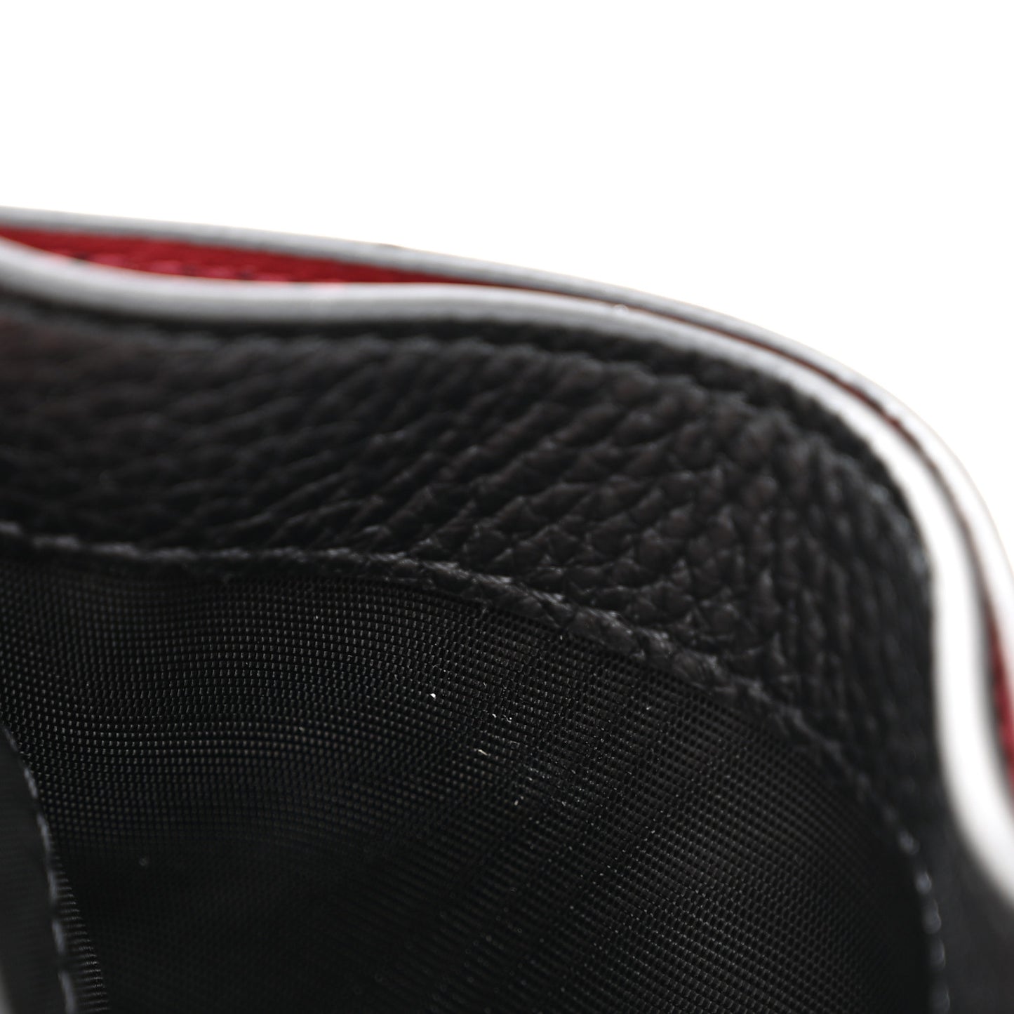 Grained Calfskin Sling Stud Card Holder Black
