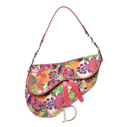 Christian Dior Canvas Floral Saddle Bag Multicolor 1 of 12