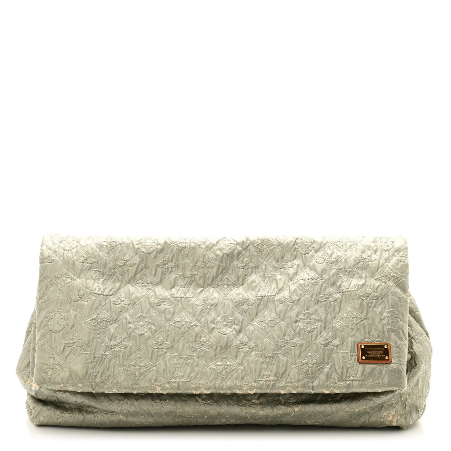 Jacquard Quilted Monogram Limelight Clutch GM Perle