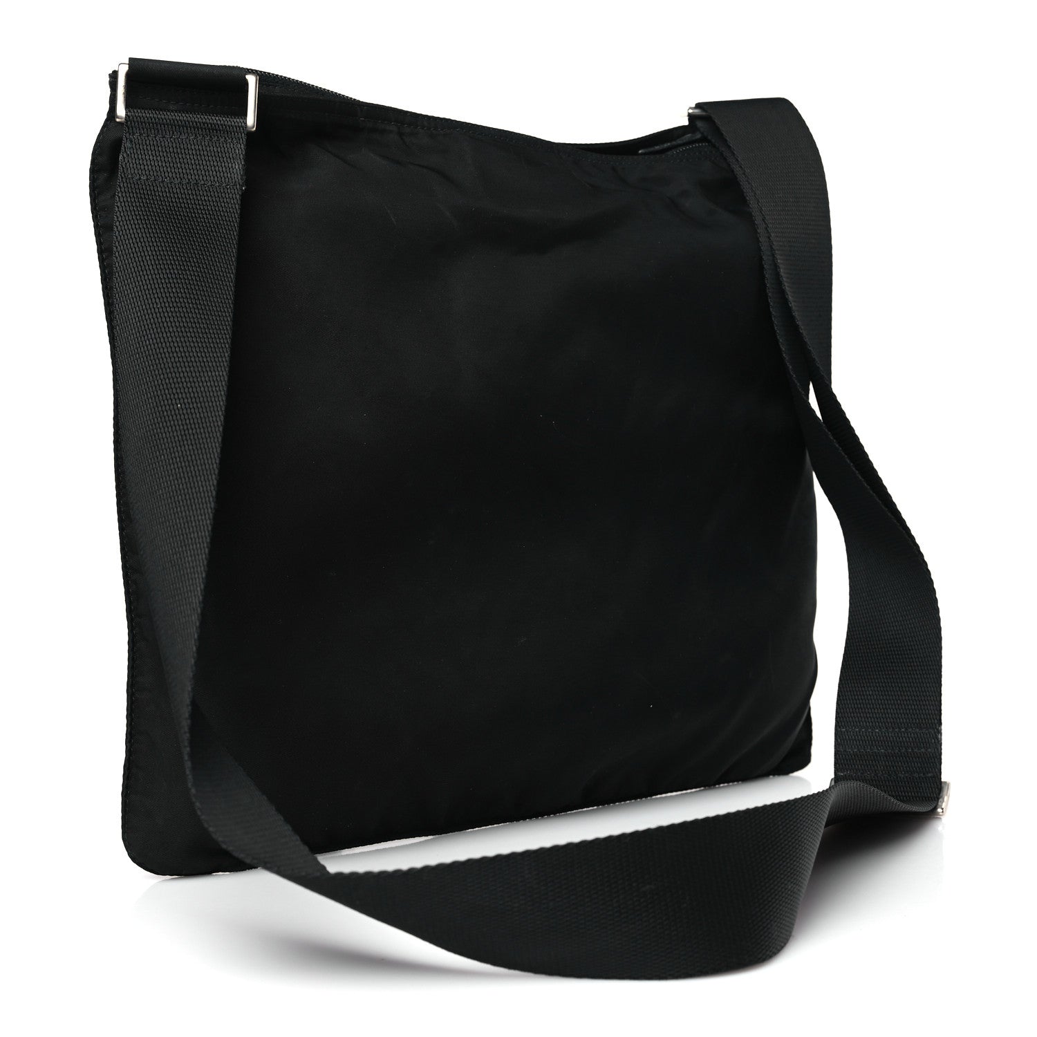 Prada Nylon Vela Flat Messenger Bag Black 2 of 7