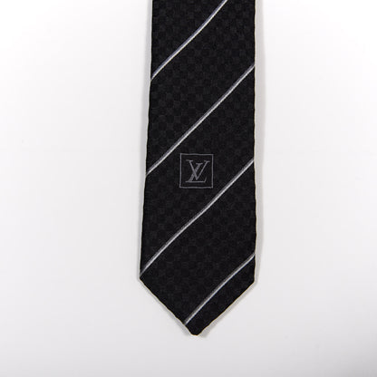 Louis Vuitton Silk Mens Damier Lines Neck Tie Black 5 of 5