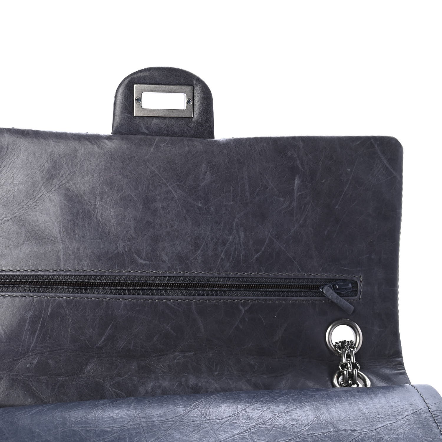 Chanel Aged Calfskin Quilted 50th Anniversary 2.55 Reissue Flap 226 Grey 11 of 11