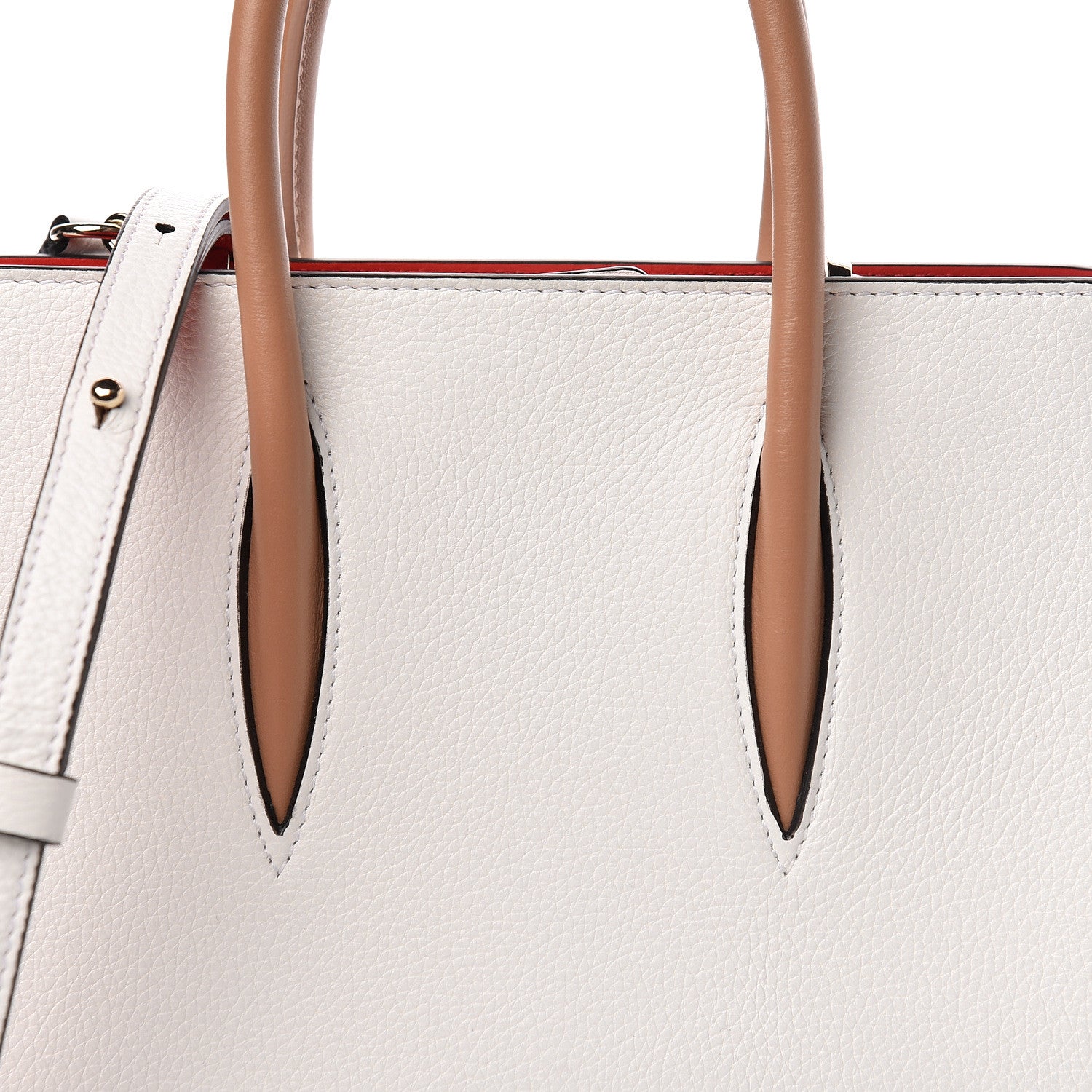 Christian Louboutin Calfskin Patent Studded Small Paloma White 10 of 10