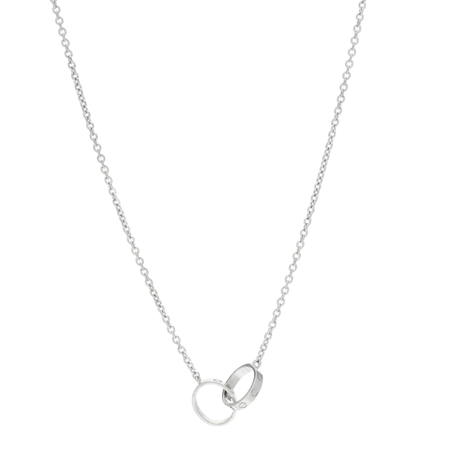 18K White Gold Interlocking LOVE Necklace