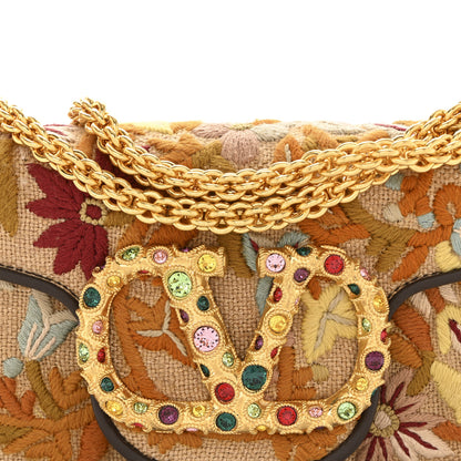 Valentino Garavani Fabric Karung Crystal Embroidered Vlogo Small Loco Shoulder Bag Multicolor 7 of 9