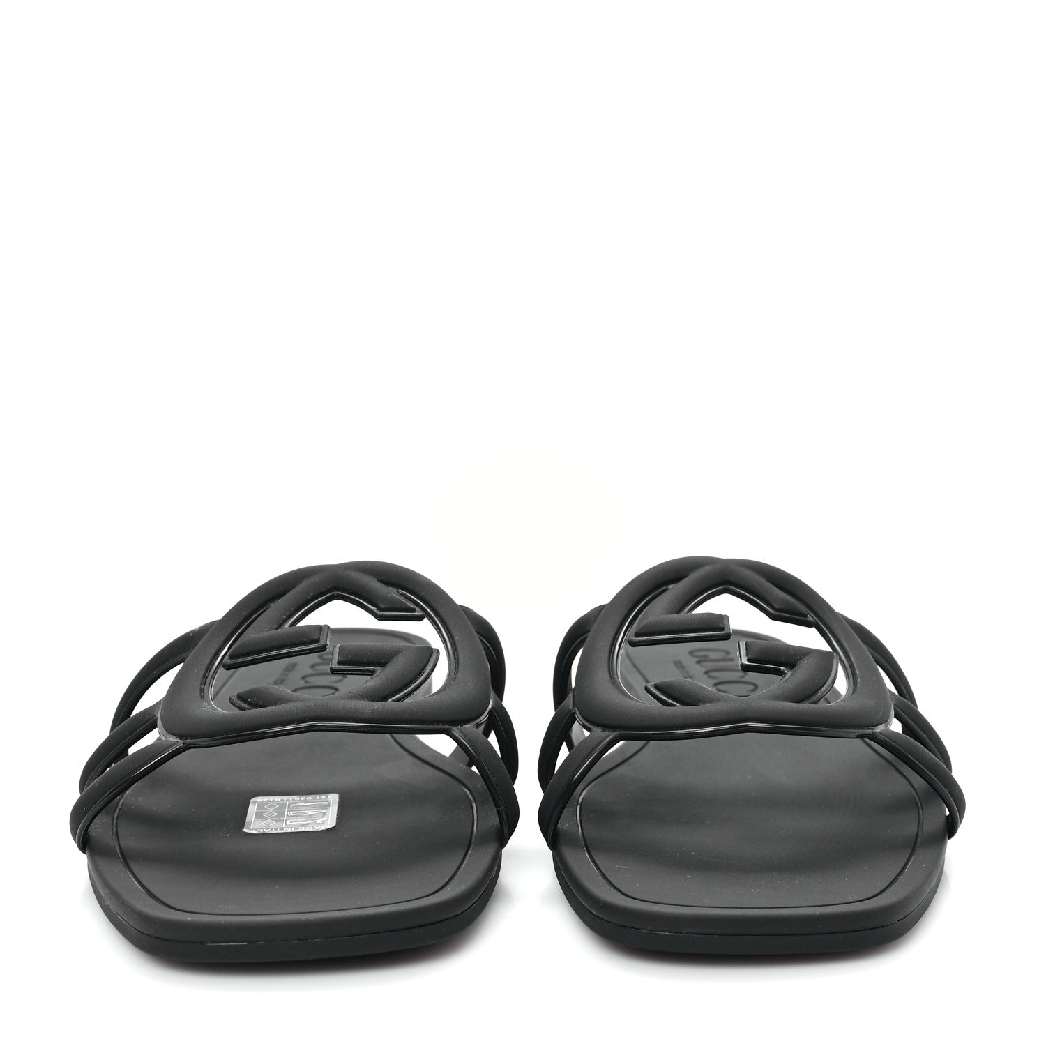 Gucci Rubber Womens Interlocking G Slide Sandals  39 Black 3 of 10