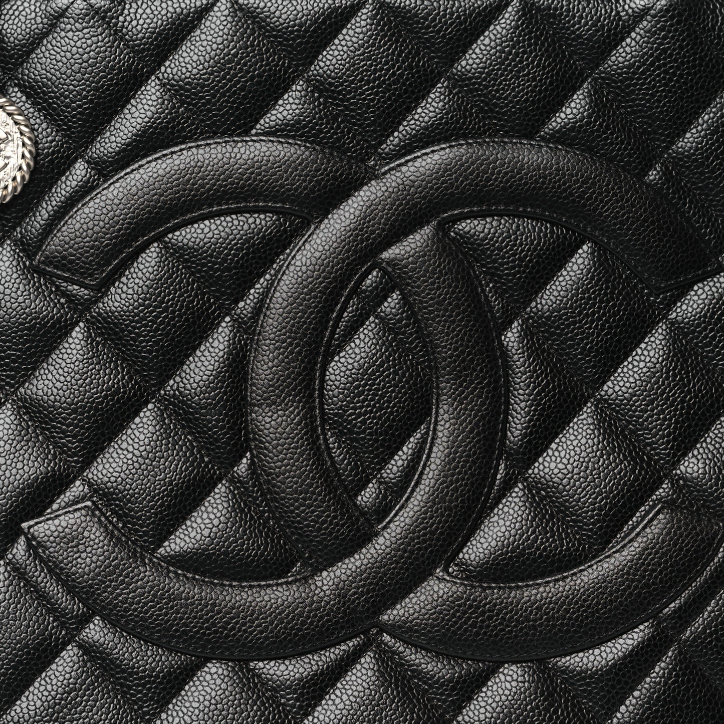 Caviar Quilted Medallion Tote Black