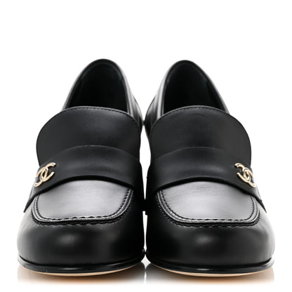 Chanel Calfskin CC Loafer Pumps 38 Black 3 of 10