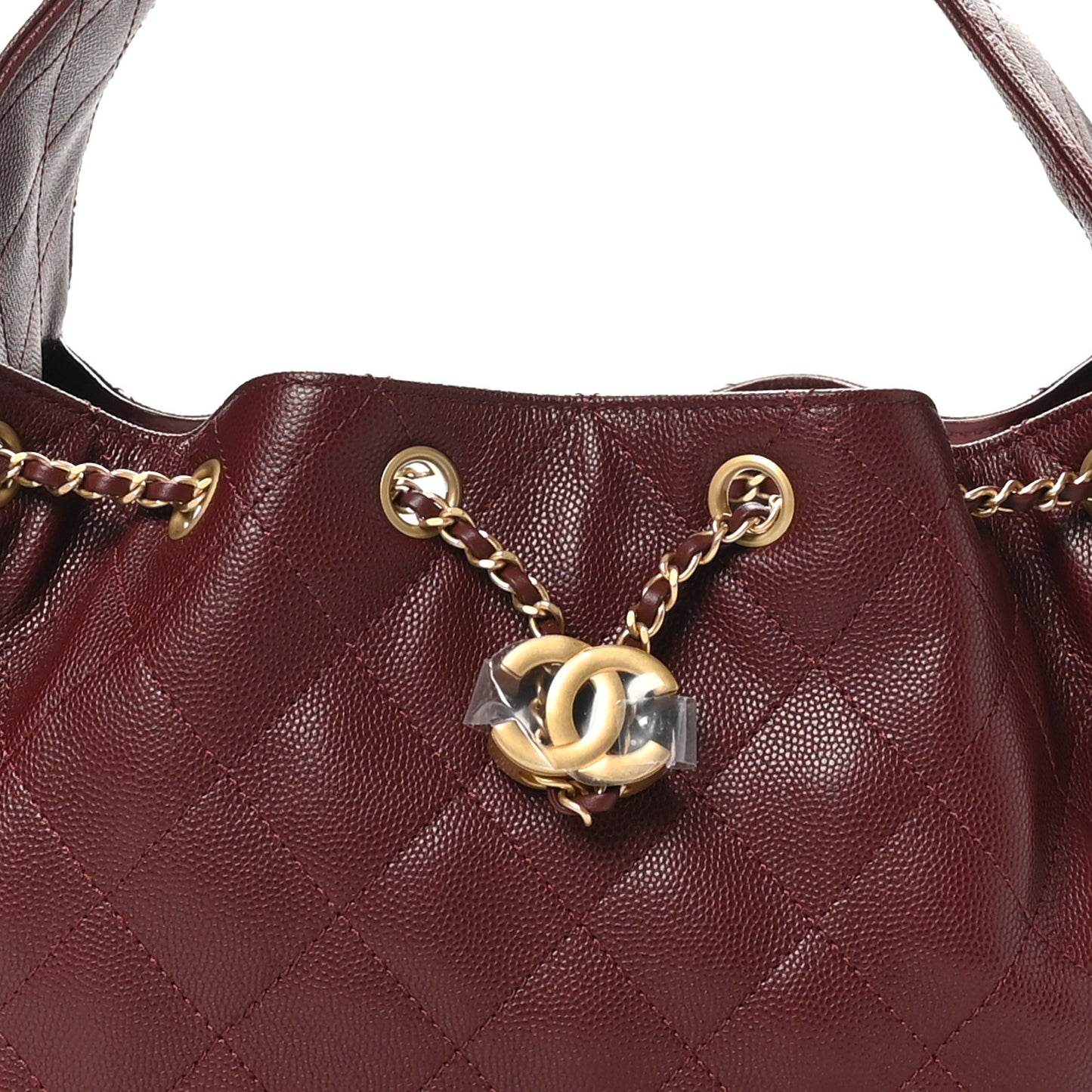 Caviar Quilted Small Chanel 25 Handbag Burgundy