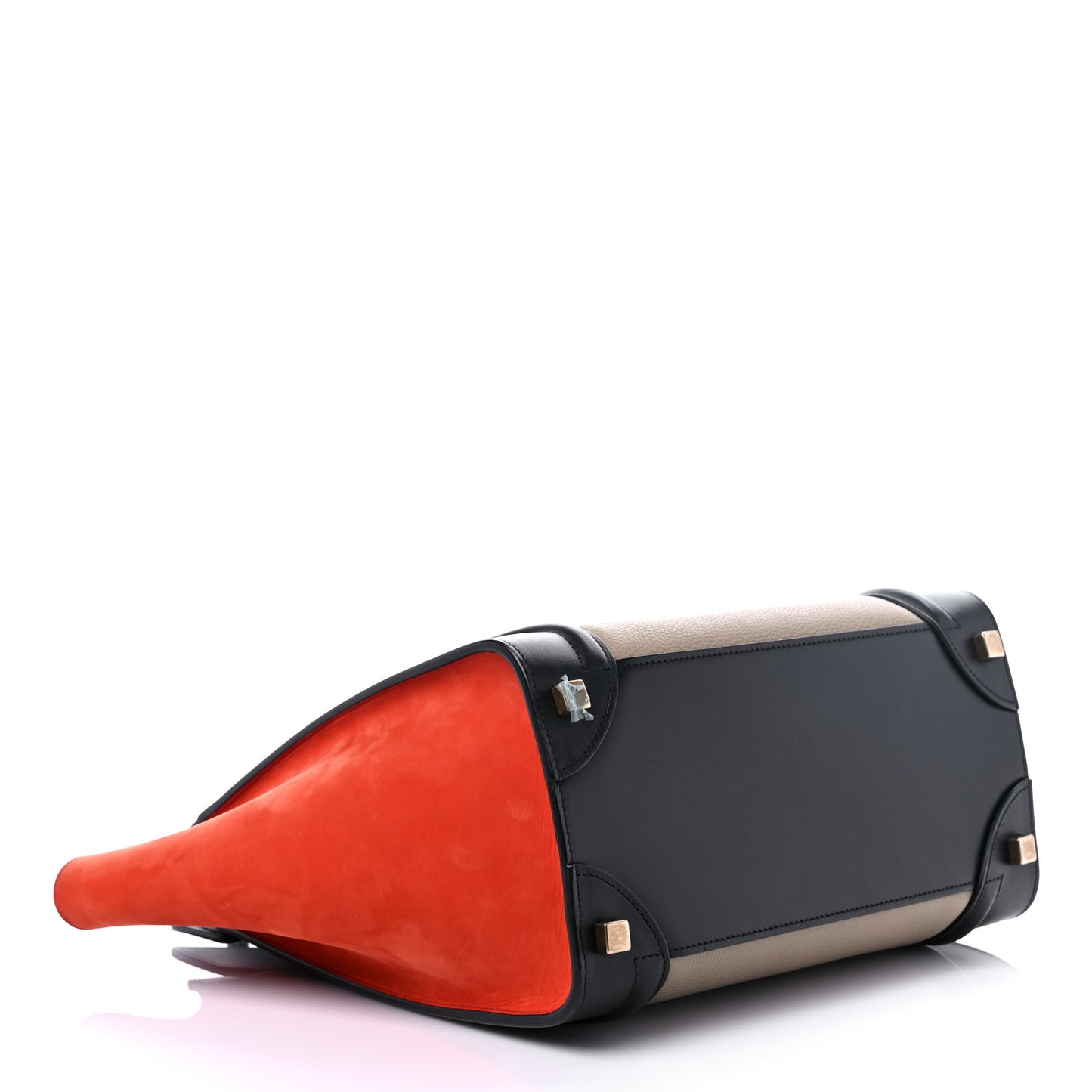 Drummed Calfskin Nubuck Tri-color Micro Luggage Natural