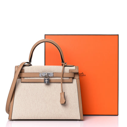 Hermes Toile H Swift Kelly Sellier 28 Ecru Chai 10 of 10