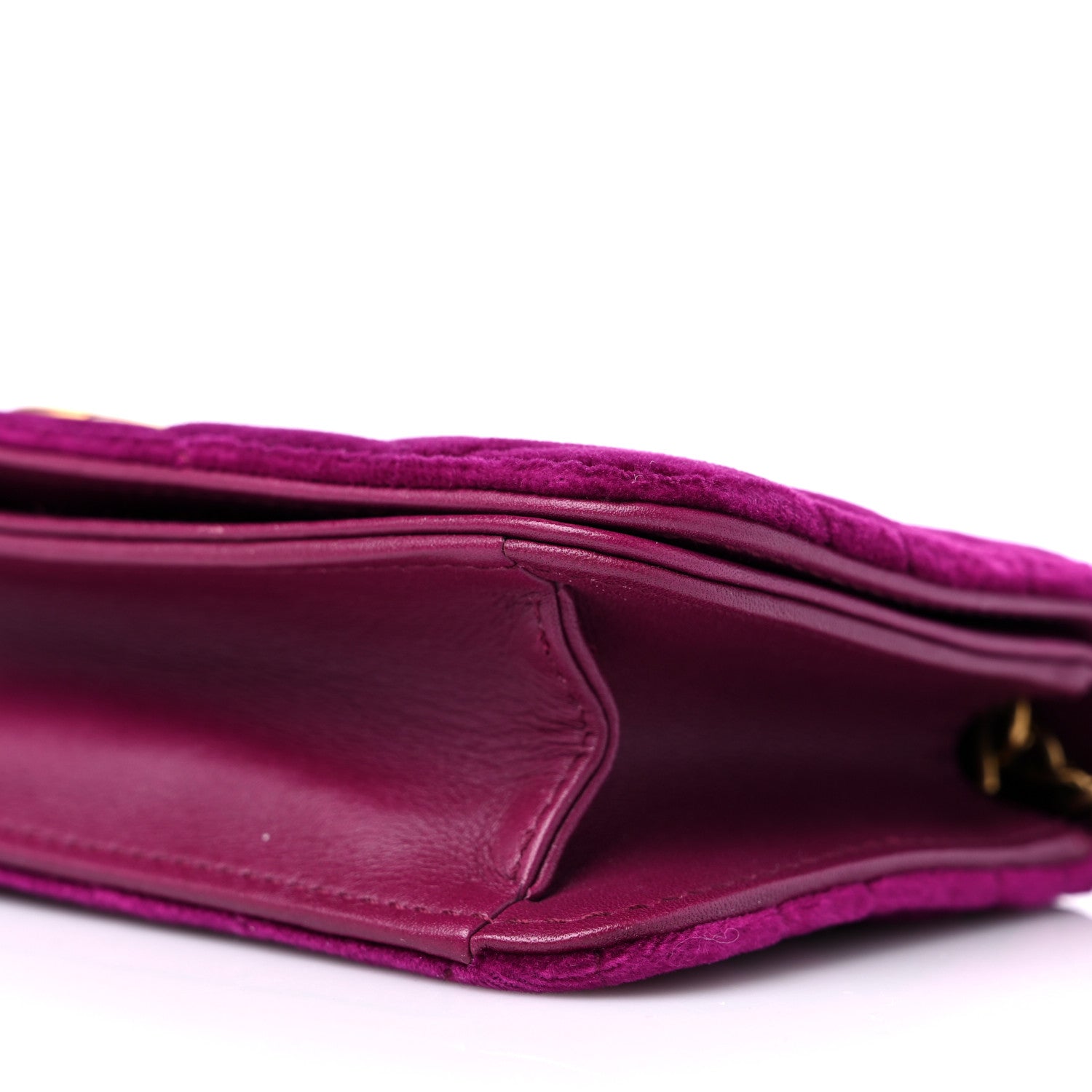 Gucci Velvet Matelasse GG Marmont Mini Bag Fuchsia Violet Cyclamen 8 of 9