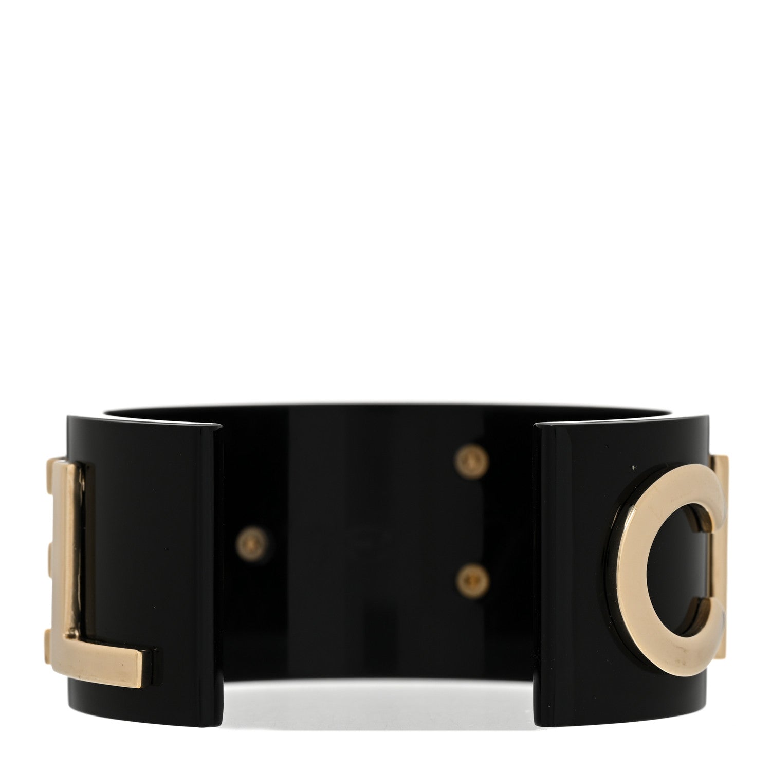 Chanel Resin Metal Cuff Black 3 of 5