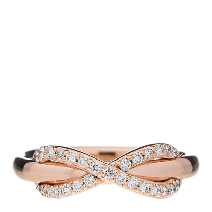 Tiffany 18K Rose Gold Diamond Infinity Ring 49 4.75 1 of 6