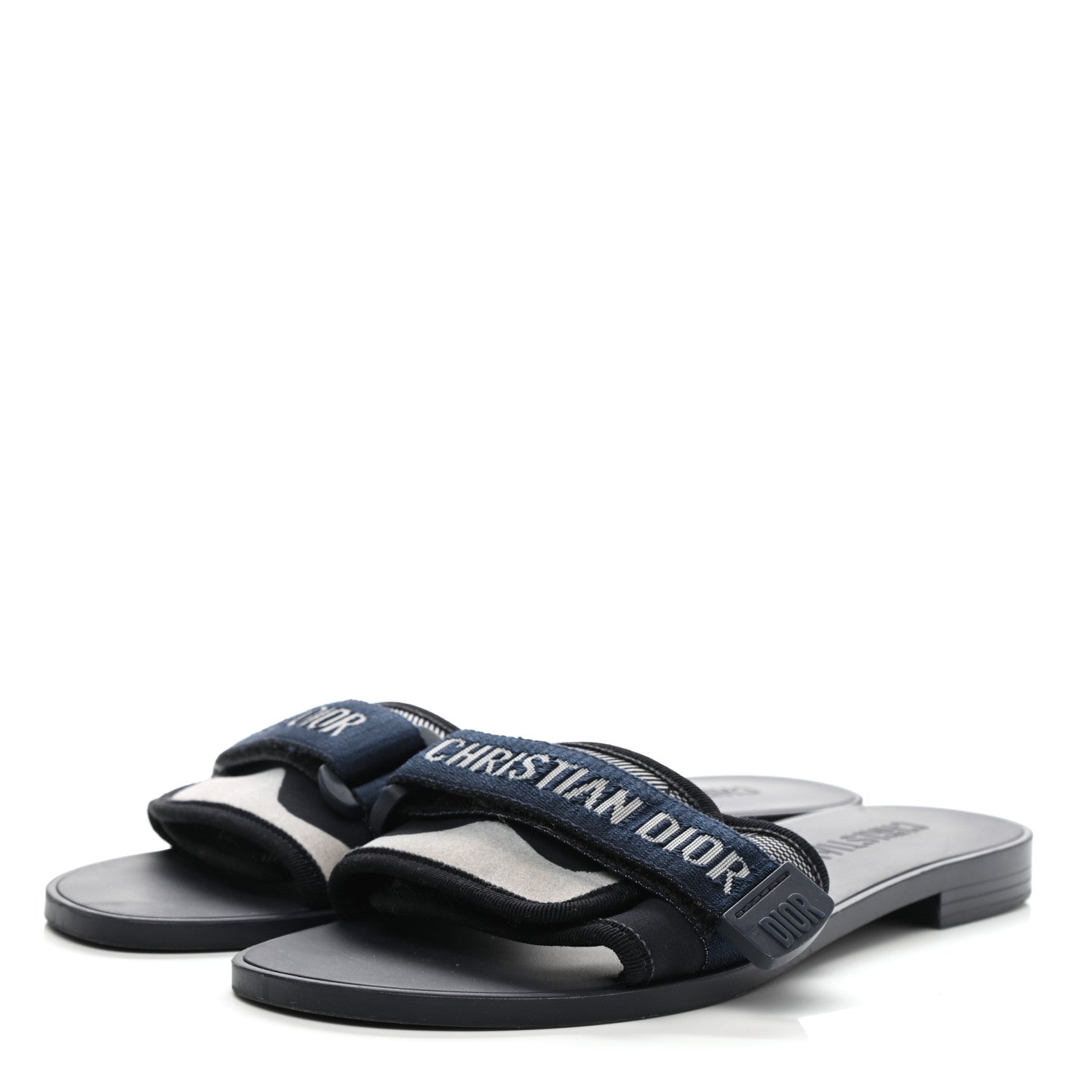 Christian Dior Technical Stretch Fabric Camouflage Dio(r)evolution Slide Sandals 39 Deep Blue 3 of 11