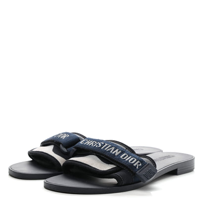 Christian Dior Technical Stretch Fabric Camouflage Dio(r)evolution Slide Sandals 39 Deep Blue 3 of 11
