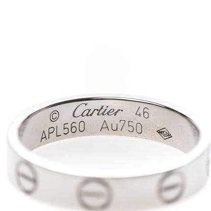 Cartier 18K White Gold 3.5mm LOVE Wedding Band Ring 46 3.75 4 of 4