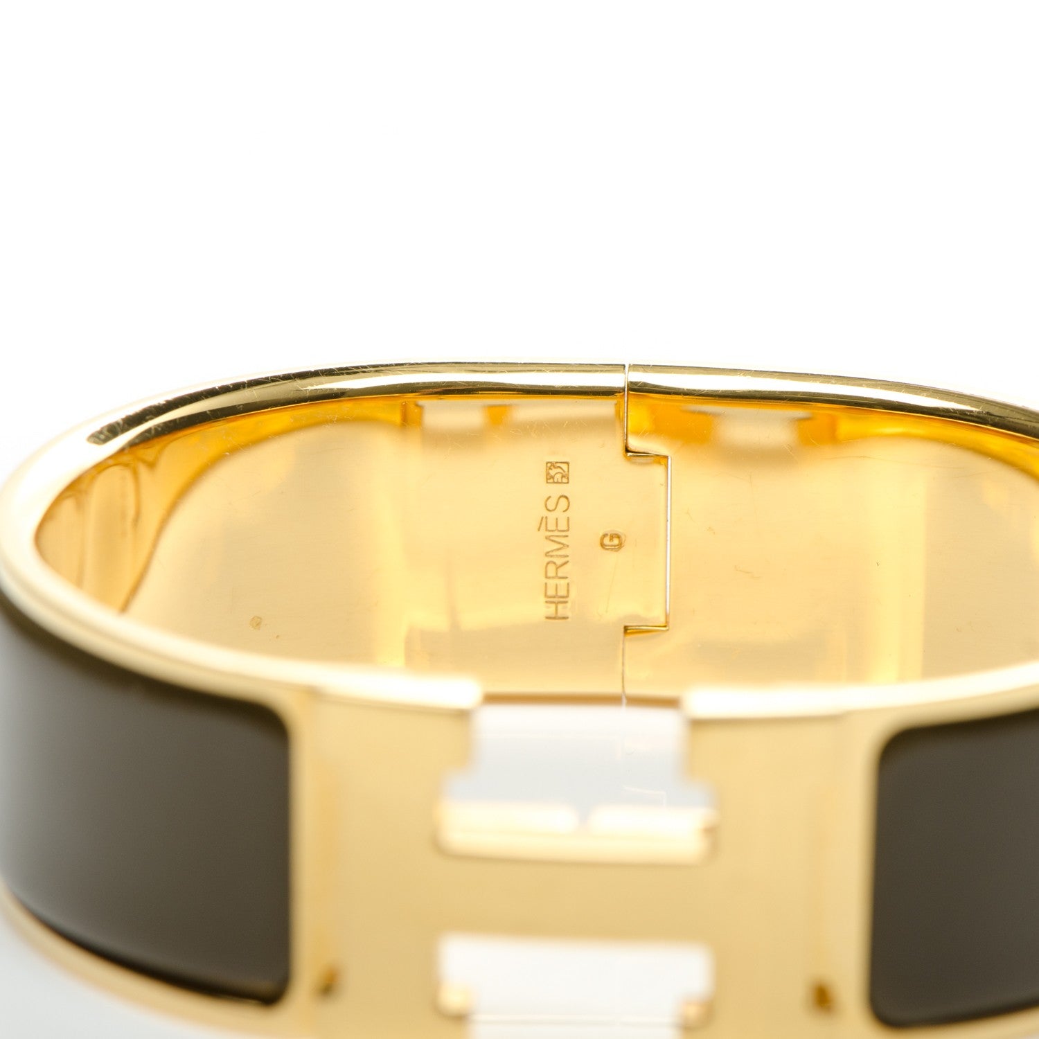 Hermes Enamel Wide Clic Clac H Bracelet GM Vert Bronze 5 of 5