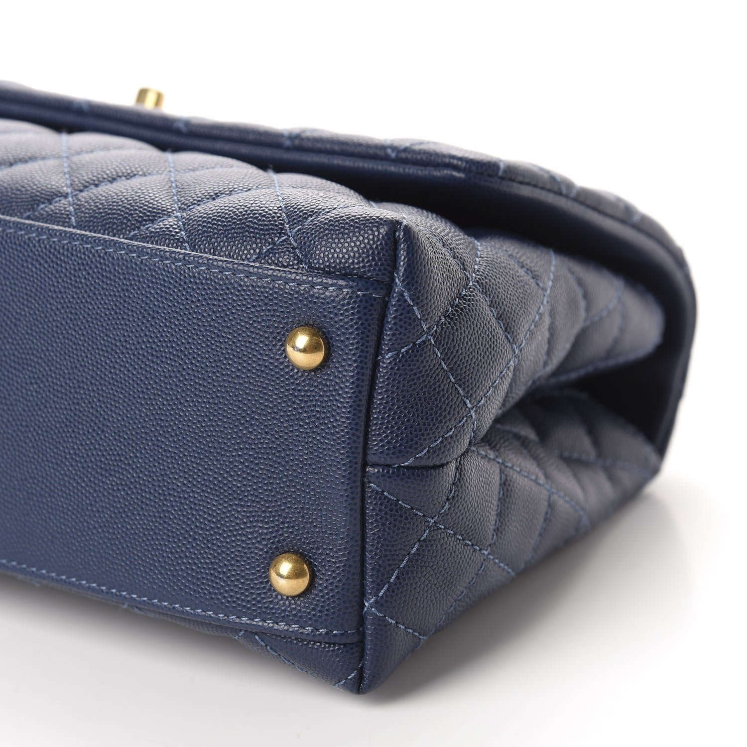 Chanel Caviar Quilted Small Coco Handle Flap Blue 7 of 11