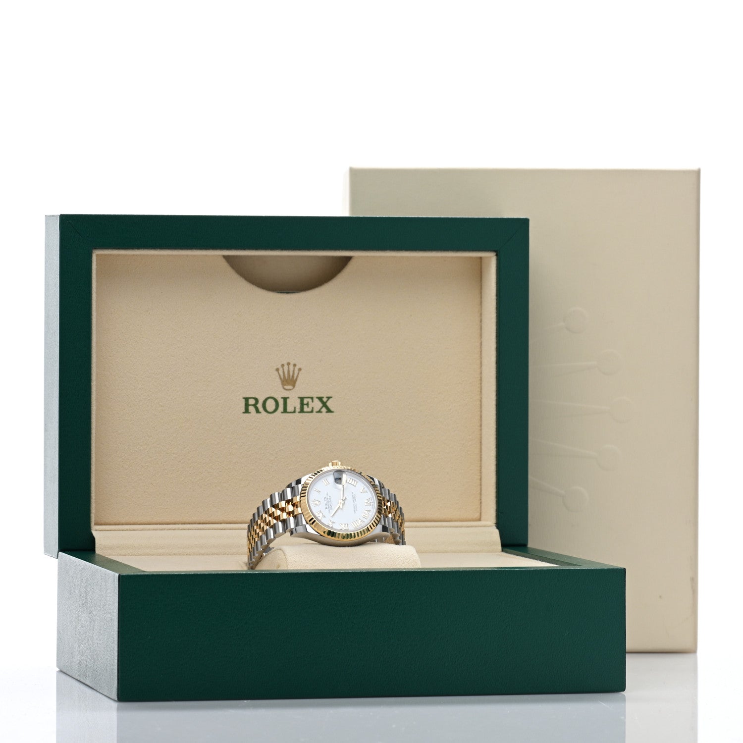 Rolex Stainless Steel 18K Yellow Gold 31mm Oyster Perpetual Datejust Watch White Roman 278273 5 of 5