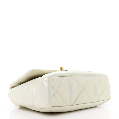 Chanel Iridescent Calfskin Quilted Large Chanel 19 Flap White 4 of 10