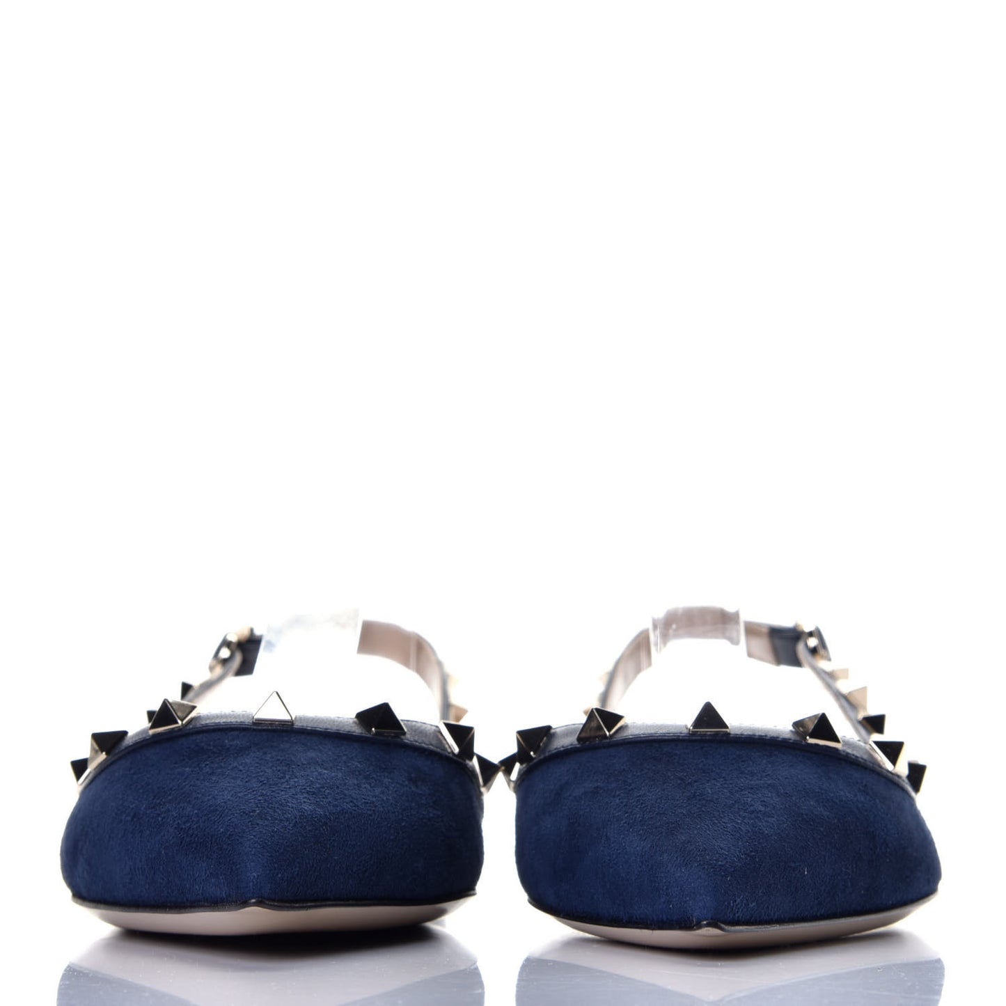 Suede Nappa Rockstud Slingback Flats 36.5 Marine